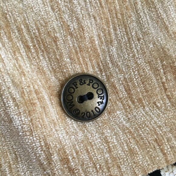 2010 Woof & Poof Ivory Tan White Black Quilted Christmas Stocking 3 Button Cuff - Picture 7 of 9